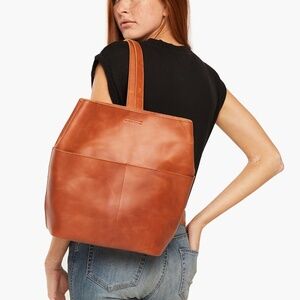 ABLE - Selam Whiskey Brown Leather Handbag / Backpack